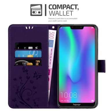 Honor 8C Suojakuori Lompakkokotelo (Violetti)
