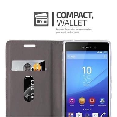 Sony Xperia M4 AQUA Suojakuori Lompakkokotelo (harmaa)