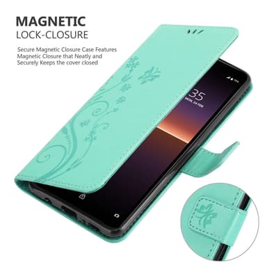 Sony Xperia 10 II Suojakuori Lompakkokotelo (Turkoosi)