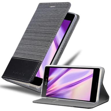 Sony Xperia M4 AQUA Suojakuori Lompakkokotelo (harmaa)