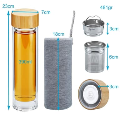 Termospullo 450 ml Teepullo Kahvipannu Teekannu