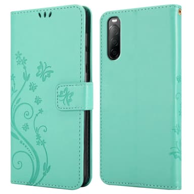 Sony Xperia 10 II Suojakuori Lompakkokotelo (Turkoosi)