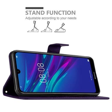 Huawei Y6 2019 Suojakuori Lompakkokotelo (Violetti)