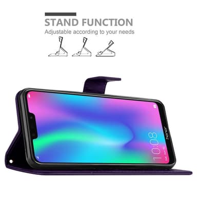 Honor 8C Suojakuori Lompakkokotelo (Violetti)