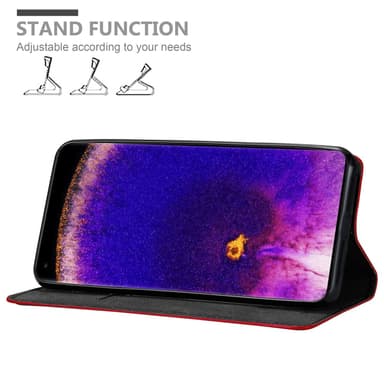 Oppo FIND X5 PRO Suojakuori Lompakkokotelo (Punainen)