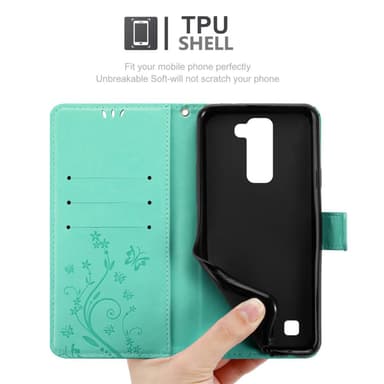 LG K7 2016 Suojakuori Lompakkokotelo (Turkoosi)