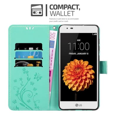 LG K7 2016 Suojakuori Lompakkokotelo (Turkoosi)