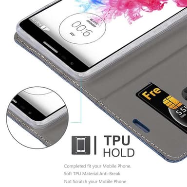 LG G3 MINI / G3 S Suojakuori Lompakkokotelo (Sininen)