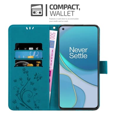 OnePlus 8T Suojakuori Lompakkokotelo (Sininen)