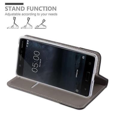 Nokia 5 2017 Suojakuori Lompakkokotelo (harmaa)