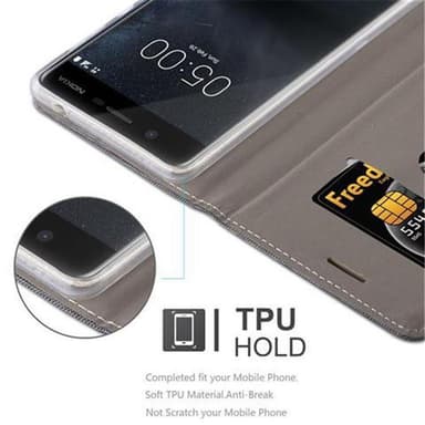 Nokia 5 2017 Suojakuori Lompakkokotelo (harmaa)