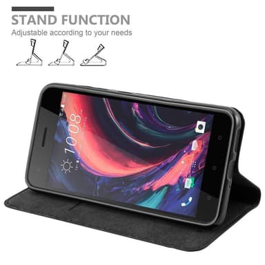 HTC Desire 10 PRO Suojakuori Lompakkokotelo (Musta)