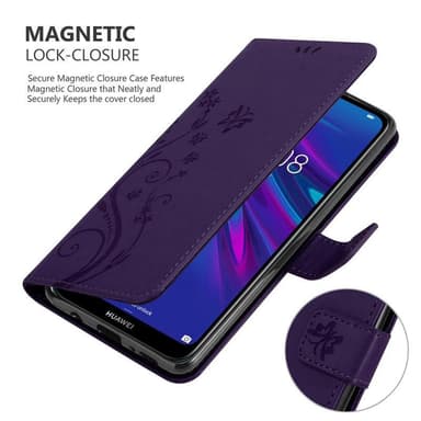Huawei Y6 2019 Suojakuori Lompakkokotelo (Violetti)