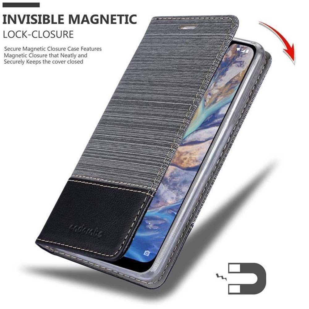 Nokia 7.1 PLUS / X7 Suojakuori Lompakkokotelo (harmaa)