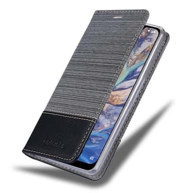Nokia 7.1 PLUS / X7 Suojakuori Lompakkokotelo (harmaa)