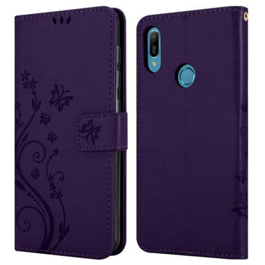 Huawei Y6 2019 Suojakuori Lompakkokotelo (Violetti)