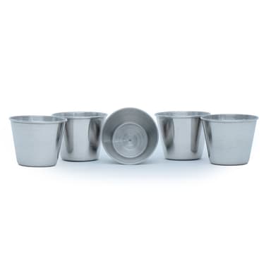 5x Mukit ruostumattomasta teräksestä juomakuppi  (55ml)