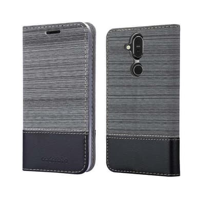 Nokia 7.1 PLUS / X7 Suojakuori Lompakkokotelo (harmaa)