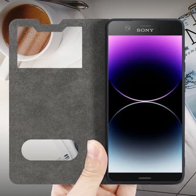 Lompakkokotelo Sony Xperia XZ1 COMPACT Case (Musta)