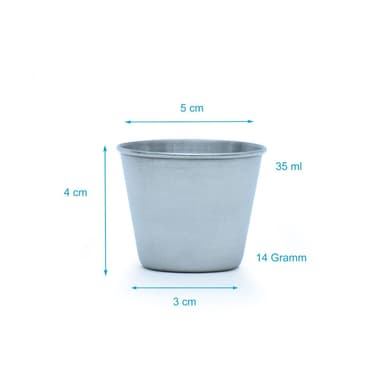 5x Mukit ruostumattomasta teräksestä juomakuppi  (55ml)