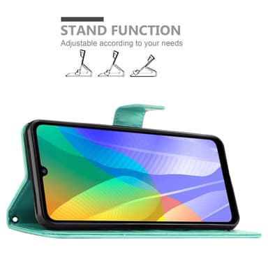 Huawei Y6P Suojakuori Lompakkokotelo (Turkoosi)