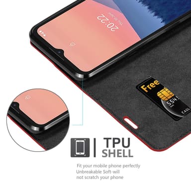 Nokia C21 Suojakuori Lompakkokotelo (Punainen)