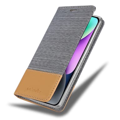 iPhone 14 Suojakuori Lompakkokotelo (harmaa)