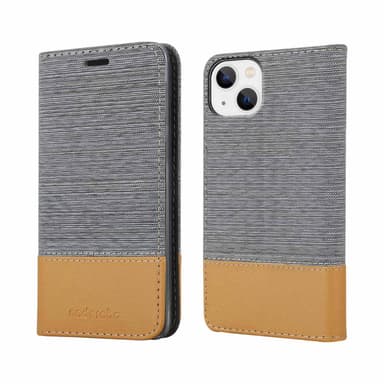 iPhone 14 Suojakuori Lompakkokotelo (harmaa)