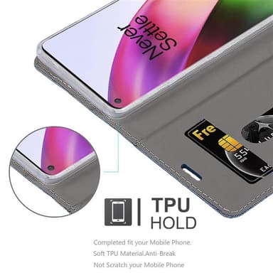OnePlus 8 Suojakuori Lompakkokotelo (Sininen)