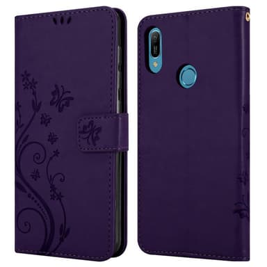 Huawei Y6 2019 Suojakuori Lompakkokotelo (Violetti)