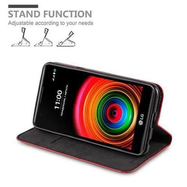 LG X POWER Suojakuori Lompakkokotelo (Punainen)