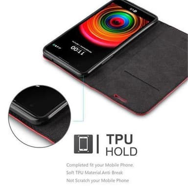 LG X POWER Suojakuori Lompakkokotelo (Punainen)