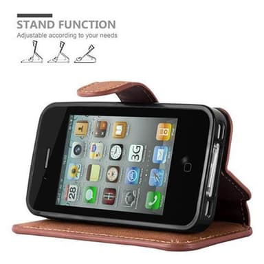 iPhone 4 / 4S Suojakuori Lompakkokotelo (Ruskea)