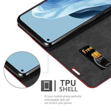 Realme 7 5G Suojakuori Lompakkokotelo (Punainen)