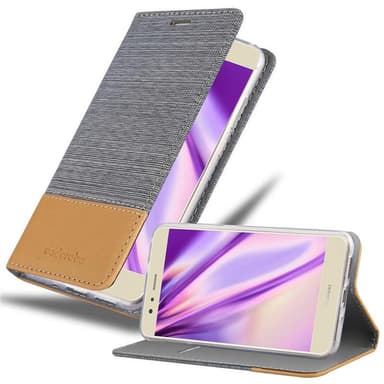Huawei P10 LITE Suojakuori Lompakkokotelo (harmaa)