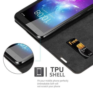 ZTE Blade A3 2019 Suojakuori Lompakkokotelo (Ruskea)