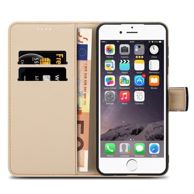 iPhone 6 / 6S Suojakuori Lompakkokotelo (Musta)