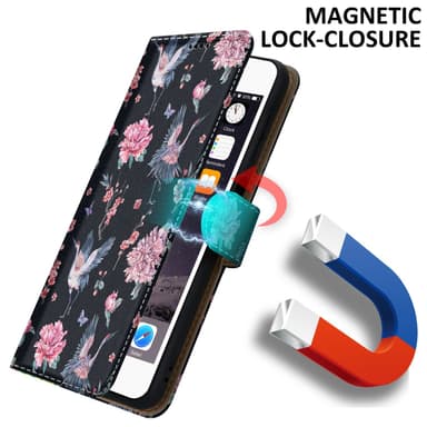iPhone 6 / 6S Suojakuori Lompakkokotelo (Musta)