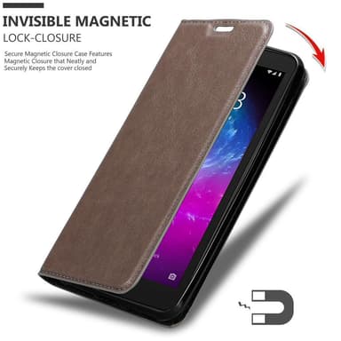 ZTE Blade A3 2019 Suojakuori Lompakkokotelo (Ruskea)