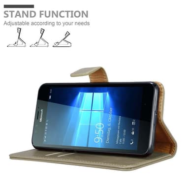 Nokia Lumia 950 Suojakuori Lompakkokotelo (Ruskea)