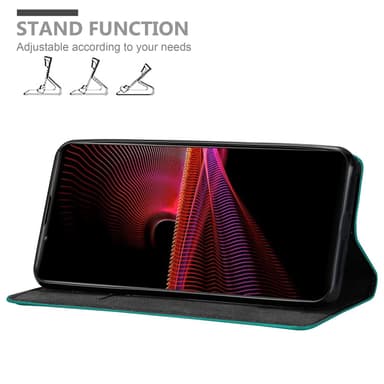 Sony Xperia 1 III Suojakuori Lompakkokotelo (Turkoosi)