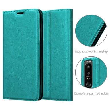 Sony Xperia 1 III Suojakuori Lompakkokotelo (Turkoosi)