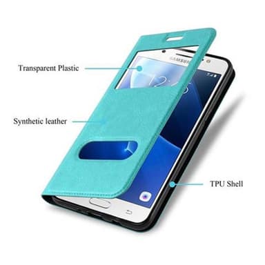 Lompakkokotelo Samsung Galaxy J7 2016 Case (Turkoosi)