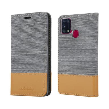 Samsung Galaxy M31 Suojakuori Lompakkokotelo (harmaa)