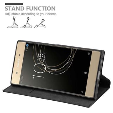 Sony Xperia XA1 PLUS Suojakuori Lompakkokotelo (Musta)