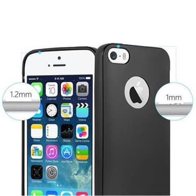 iPhone 5 / 5S / SE 2016 Suojakuori Kotelo (Musta)