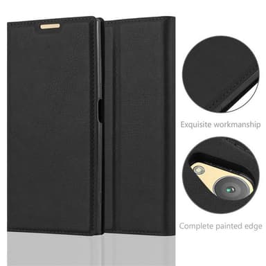 Sony Xperia XA1 PLUS Suojakuori Lompakkokotelo (Musta)