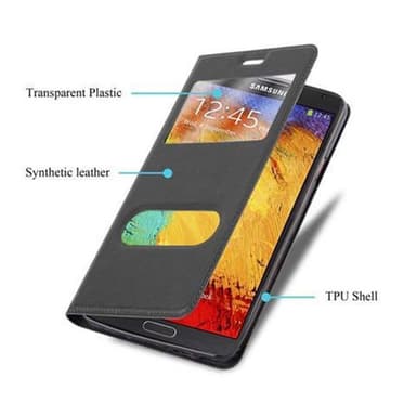 Lompakkokotelo Samsung Galaxy NOTE 3 Case (Musta)