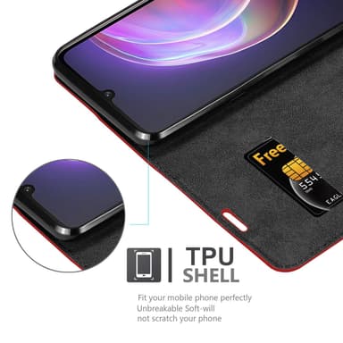 Vivo V21 4G / 5G Suojakuori Lompakkokotelo (Punainen)