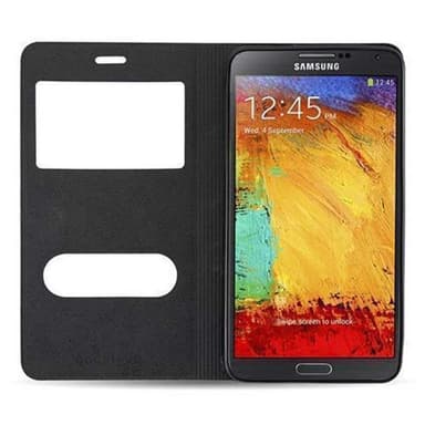Lompakkokotelo Samsung Galaxy NOTE 3 Case (Musta)